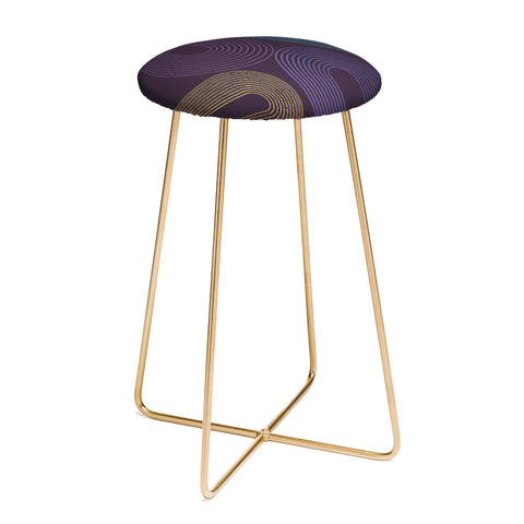 Sheila Wenzel-Ganny Purple Chalk Abstract Counter Stool