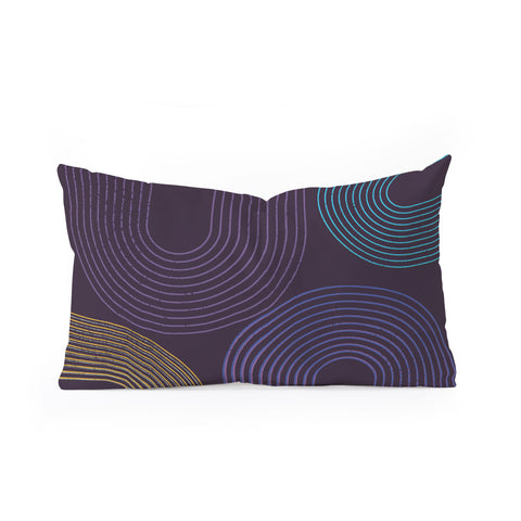 Sheila Wenzel-Ganny Purple Chalk Abstract Oblong Throw Pillow