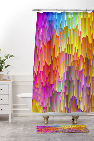 Sheila Wenzel-Ganny Rainbow Cascade Shower Curtain And Mat