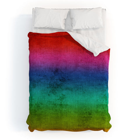 Sheila Wenzel-Ganny Rainbow Linen Abstract Duvet Cover