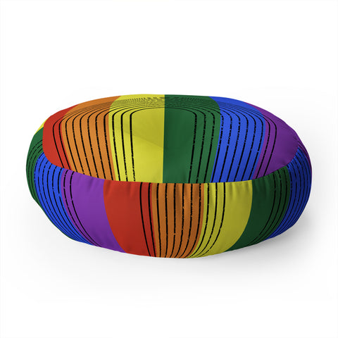 Sheila Wenzel-Ganny Rainbow Love Floor Pillow Round