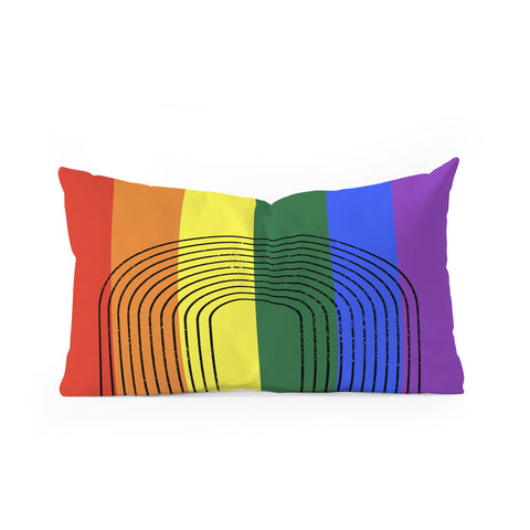 Sheila Wenzel-Ganny Rainbow Love Oblong Throw Pillow