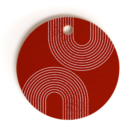 Sheila Wenzel-Ganny Red Minimalist Cutting Board Round