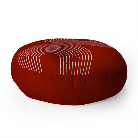 Sheila Wenzel-Ganny Red Minimalist Floor Pillow Round