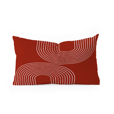 Sheila Wenzel-Ganny Red Minimalist Oblong Throw Pillow