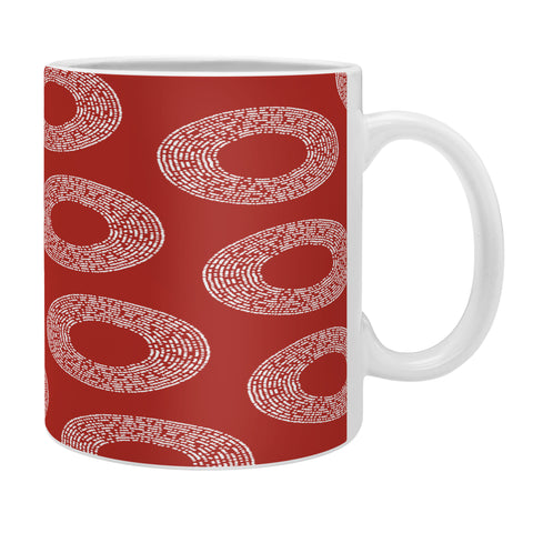 Sheila Wenzel-Ganny Red White Abstract Polka Dots Coffee Mug