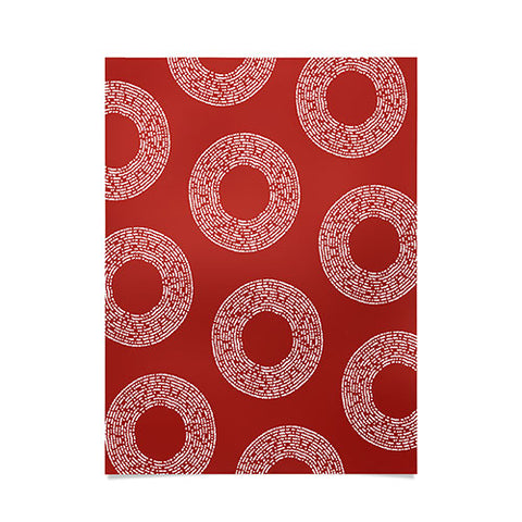 Sheila Wenzel-Ganny Red White Abstract Polka Dots Poster