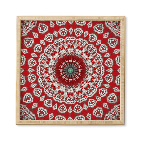 Sheila Wenzel-Ganny Red White Bohemian Mandala Framed Wall Art