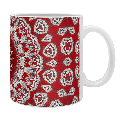 Sheila Wenzel-Ganny Red White Bohemian Mandala Coffee Mug