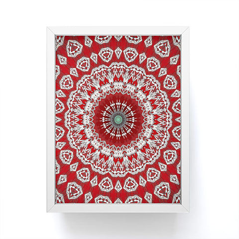 Sheila Wenzel-Ganny Red White Bohemian Mandala Framed Mini Art Print