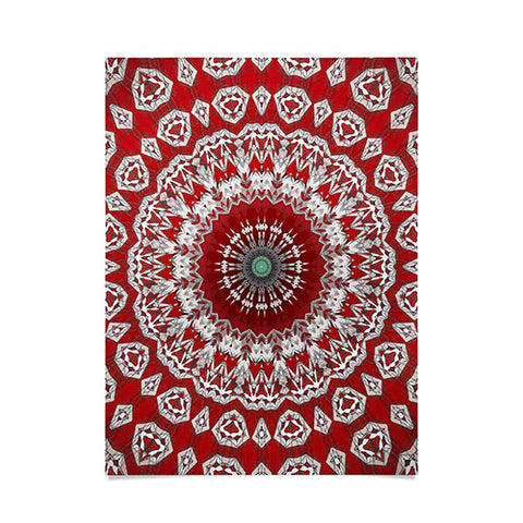 Sheila Wenzel-Ganny Red White Bohemian Mandala Poster