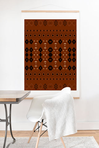 Sheila Wenzel-Ganny Rust Tribal Mud Cloth Art Print And Hanger