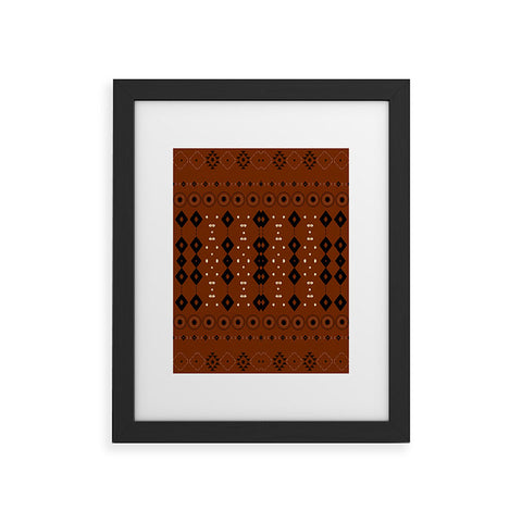 Sheila Wenzel-Ganny Rust Tribal Mud Cloth Framed Art Print