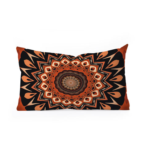 Sheila Wenzel-Ganny Rustic Orange Mandala Oblong Throw Pillow