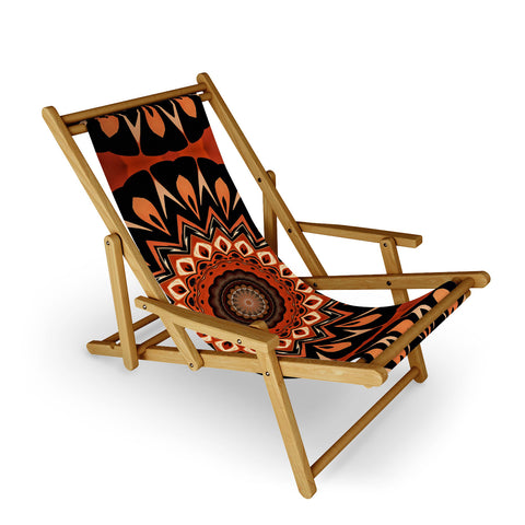 Sheila Wenzel-Ganny Rustic Orange Mandala Sling Chair
