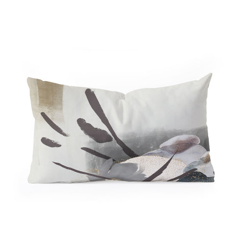 Sheila Wenzel-Ganny Serene Floral Abstract Oblong Throw Pillow