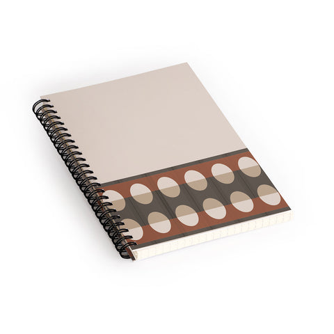 Sheila Wenzel-Ganny Sienna Minimalist Dot Stripes Spiral Notebook