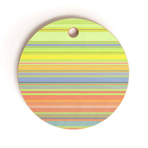 Sheila Wenzel-Ganny Spring Pastel Stripes Cutting Board Round