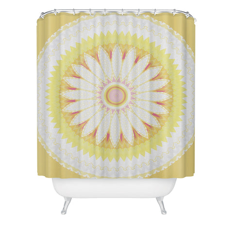 Sheila Wenzel-Ganny Sunny Flower Mandala Shower Curtain