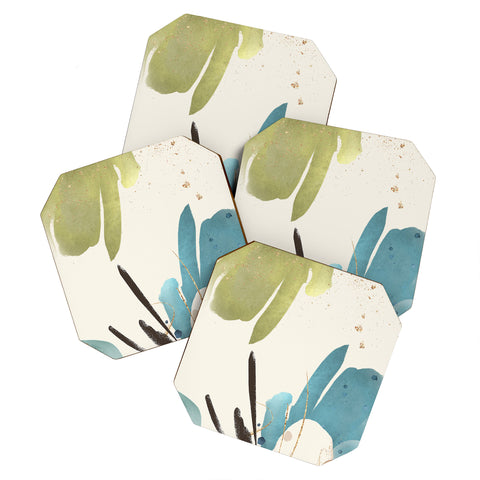 Sheila Wenzel-Ganny The Bouquet Abstract Coaster Set