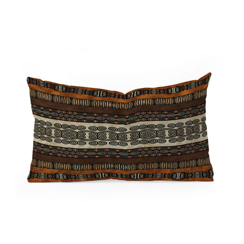 Sheila Wenzel-Ganny The Rustic Native Mud Cloth Oblong Throw Pillow