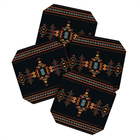 Sheila Wenzel-Ganny Tribal Boho Pattern 2 Coaster Set
