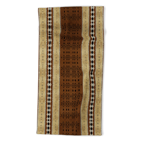 Sheila Wenzel-Ganny Tribal Brown Mud Cloth Beach Towel
