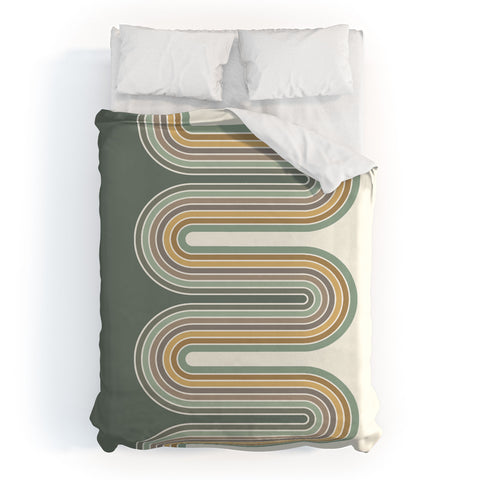 Sheila Wenzel-Ganny Trippy Sage Wave Abstract Duvet Cover