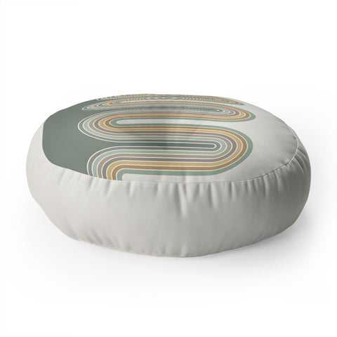 Sheila Wenzel-Ganny Trippy Sage Wave Abstract Floor Pillow Round