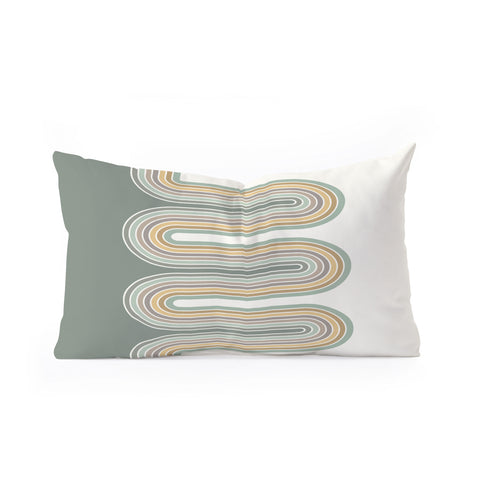 Sheila Wenzel-Ganny Trippy Sage Wave Abstract Oblong Throw Pillow