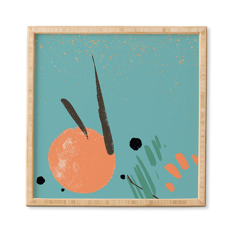 Sheila Wenzel-Ganny Turquoise Citrus Abstract Framed Wall Art