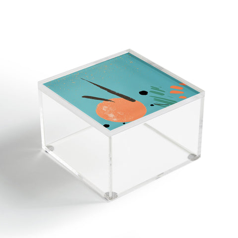 Sheila Wenzel-Ganny Turquoise Citrus Abstract Acrylic Box
