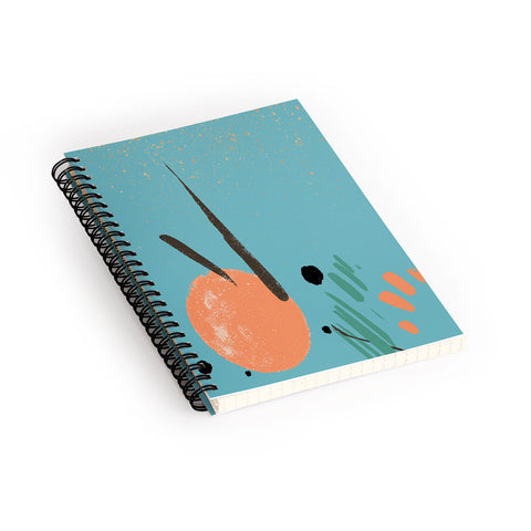 Sheila Wenzel-Ganny Turquoise Citrus Abstract Spiral Notebook