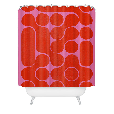 Showmemars Abstract midcentury shapes no 6 Shower Curtain