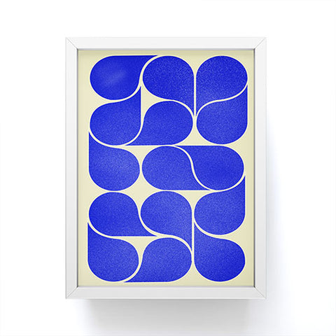 Showmemars Blue midcentury shapes no8 Framed Mini Art Print