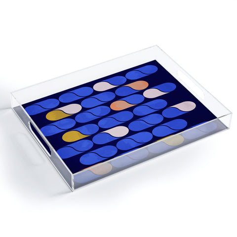 Showmemars Blue modern pattern Acrylic Tray