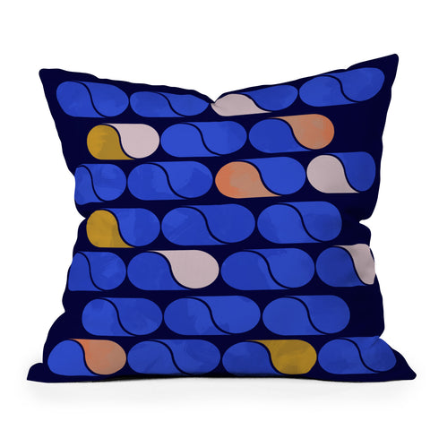 Showmemars Blue modern pattern Throw Pillow