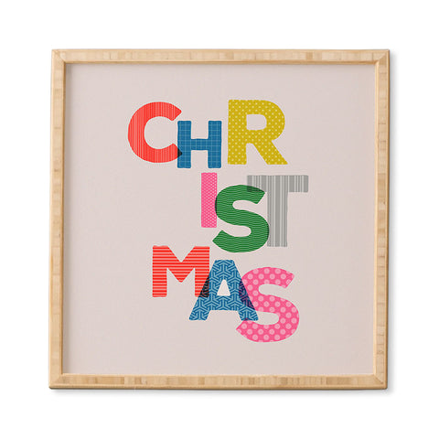 Showmemars Christmas colorful typography Framed Wall Art