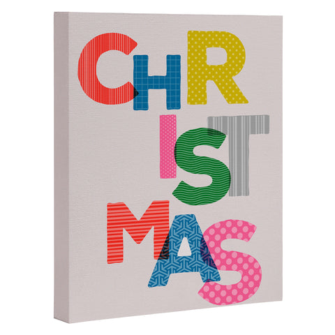 Showmemars Christmas colorful typography Art Canvas
