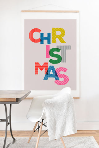 Showmemars Christmas colorful typography Art Print And Hanger