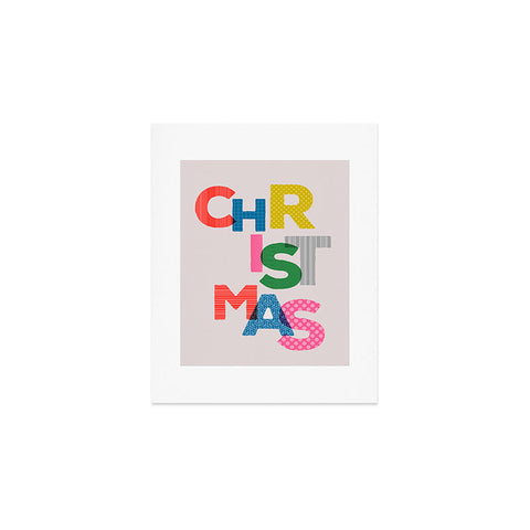 Showmemars Christmas colorful typography Art Print