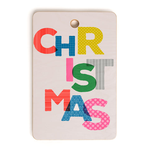 Showmemars Christmas colorful typography Cutting Board Rectangle