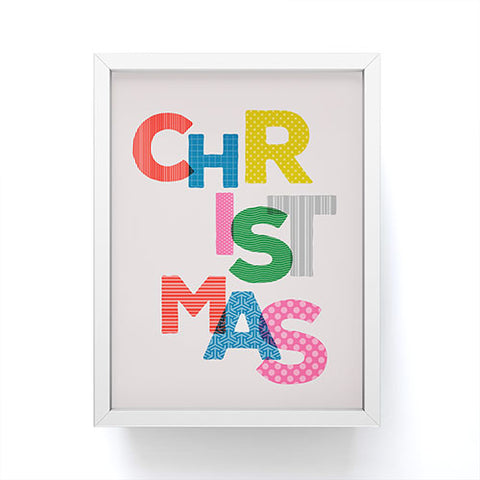Showmemars Christmas colorful typography Framed Mini Art Print