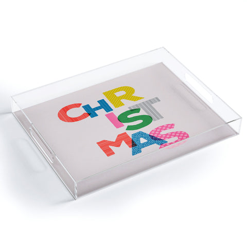 Showmemars Christmas colorful typography Acrylic Tray