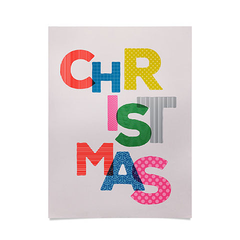 Showmemars Christmas colorful typography Poster