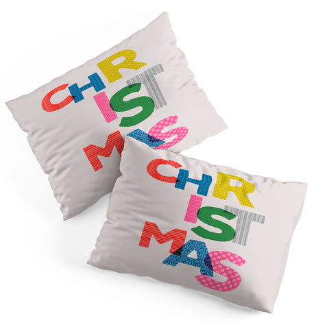 Showmemars Christmas colorful typography Pillow Shams