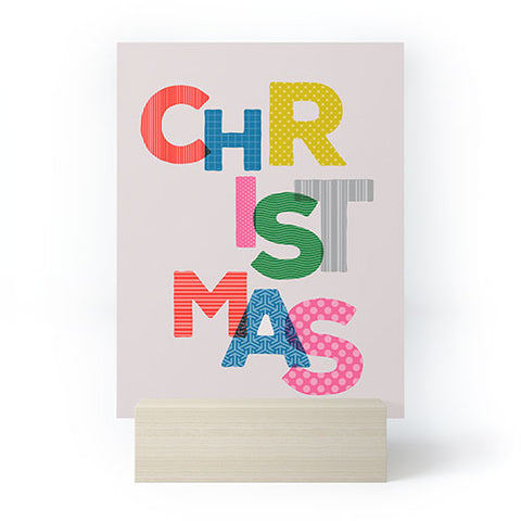 Showmemars Christmas colorful typography Mini Art Print