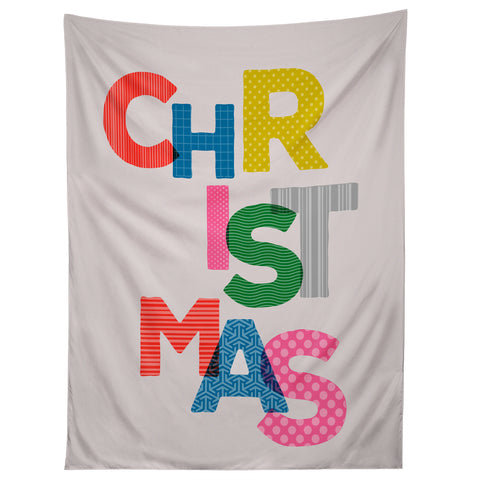 Showmemars Christmas colorful typography Tapestry