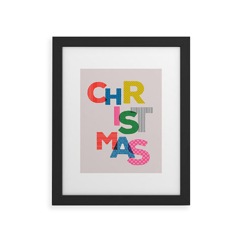 Showmemars Christmas colorful typography Framed Art Print