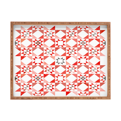 Showmemars Christmas Quilt pattern no1 Rectangular Tray